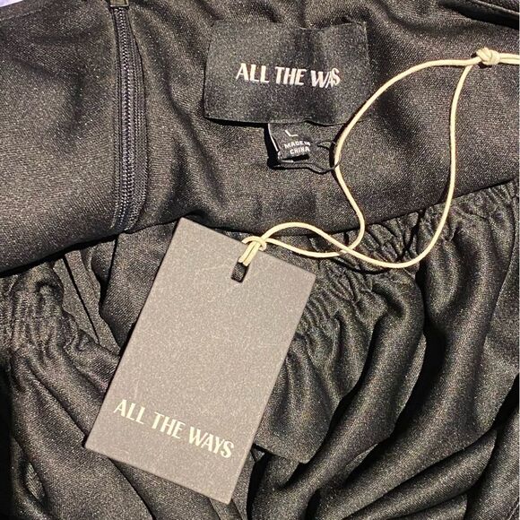 NWT All The Ways Orelia Maxi Dress in Black drop waist strappy Revolve L - Picture 11 of 11